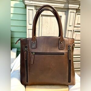 Gun Tote'n Mamas Purse - Brown Genuine Leather - Concealed Carry Crossbody Bag